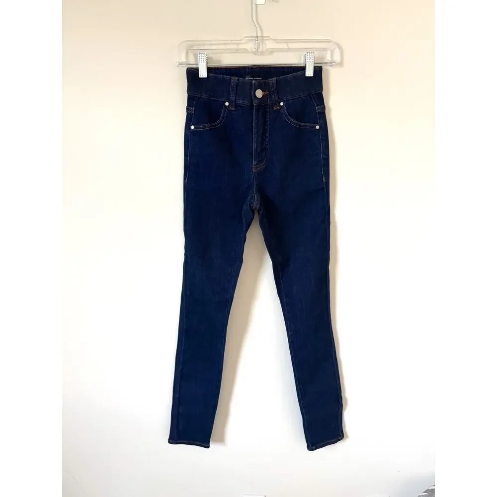 Universal Standard Skinny Mid Rise Stretch Denim Jean Dark Wash Blue Size 00 NEW